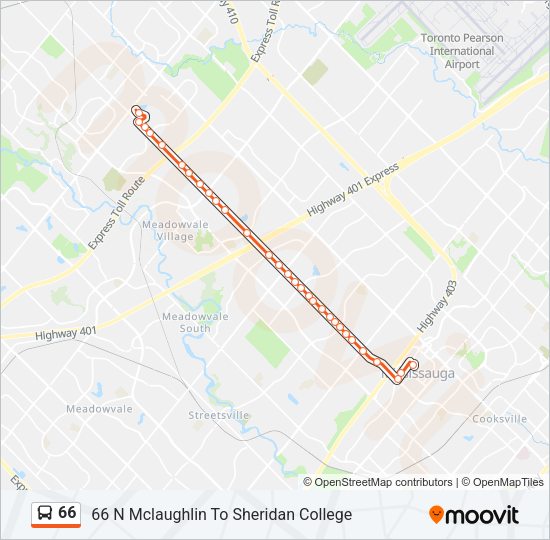 66 Bus Line Map