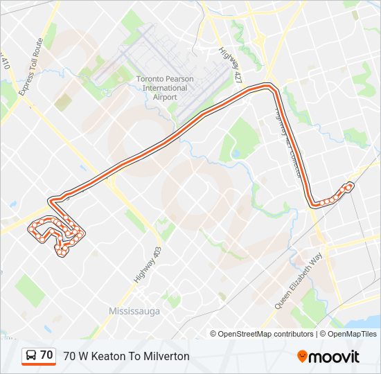 70 Bus Line Map