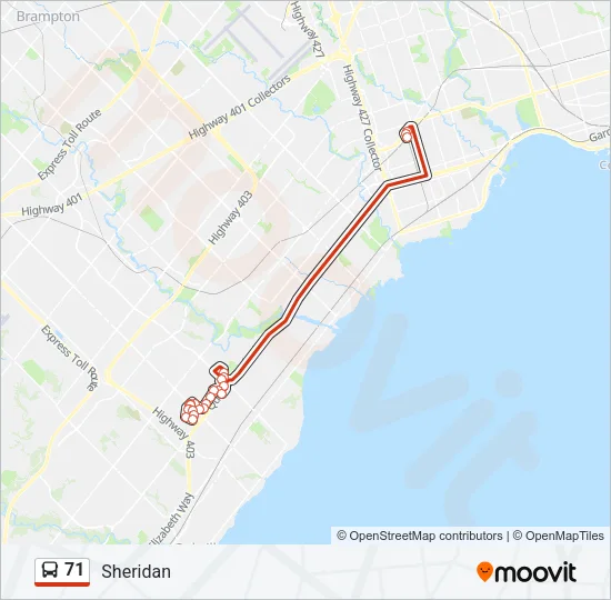 71 Bus Line Map