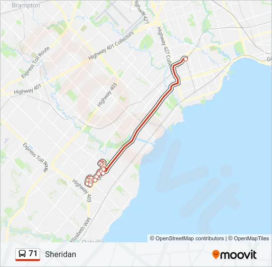 71 Bus Line Map