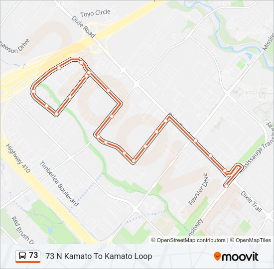 73 Bus Line Map