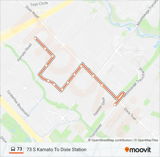 73 Bus Line Map