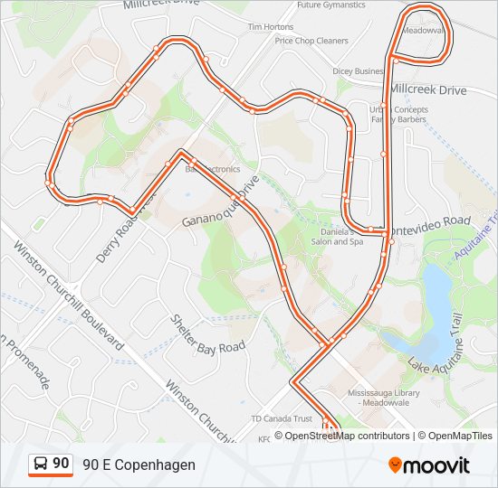 90 Bus Line Map