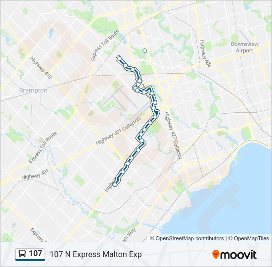 107 Bus Line Map