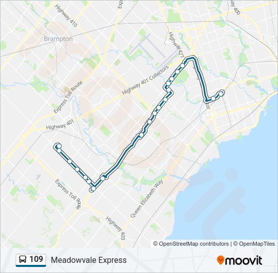 109 Bus Line Map