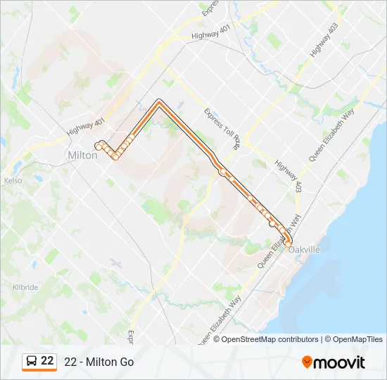 22 Bus Line Map
