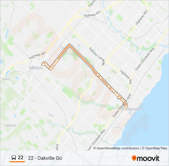 22 Bus Line Map