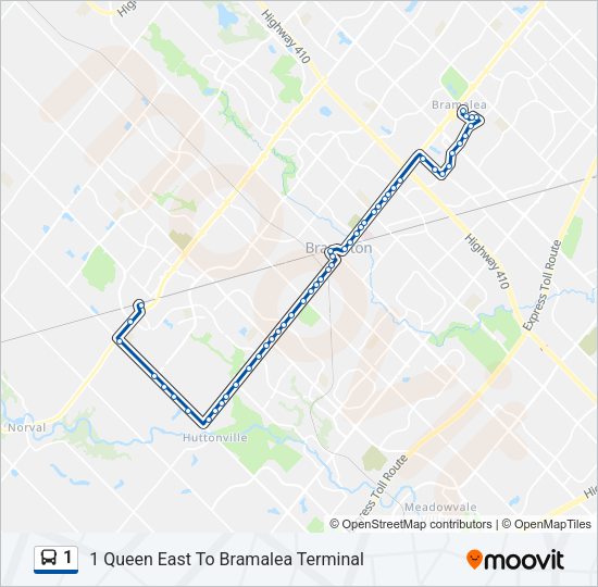 1 Bus Line Map