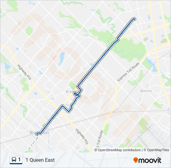 1 Bus Line Map