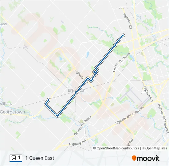 1 Bus Line Map