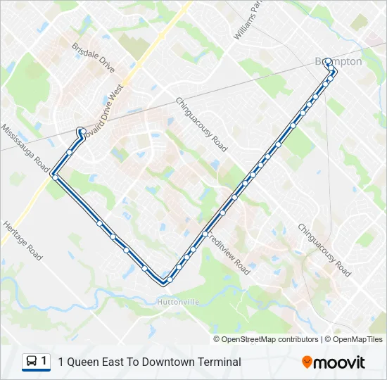 1 Bus Line Map