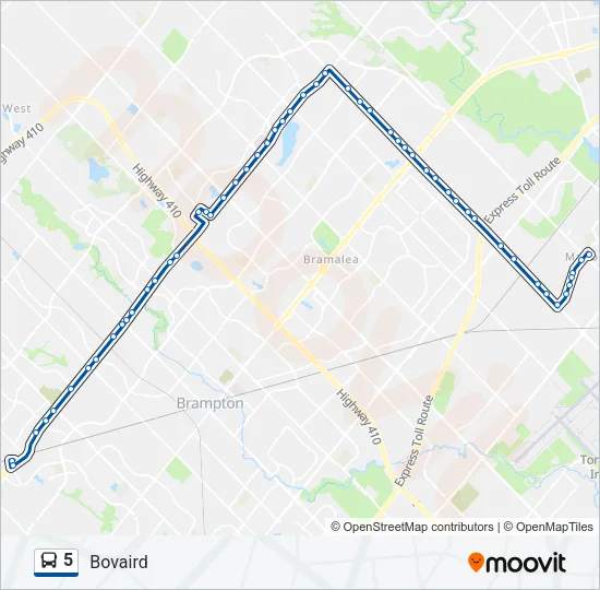 5 Bus Line Map