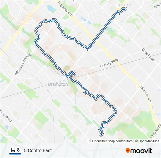 8 Bus Line Map