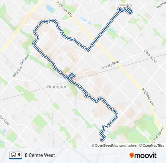 8 Bus Line Map