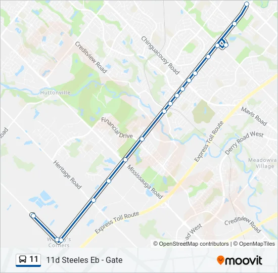 11 Bus Line Map