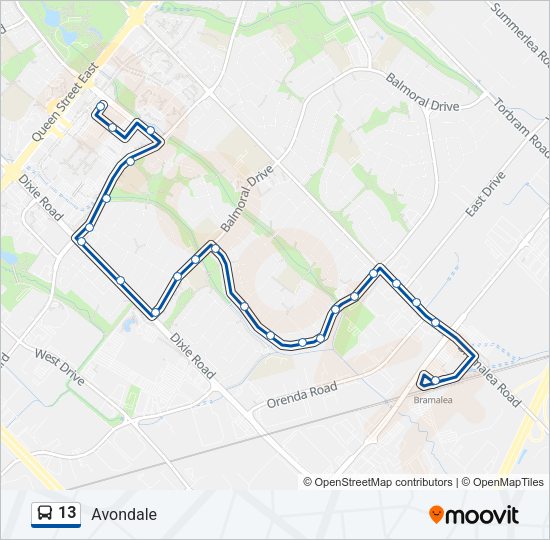 13 bus Line Map