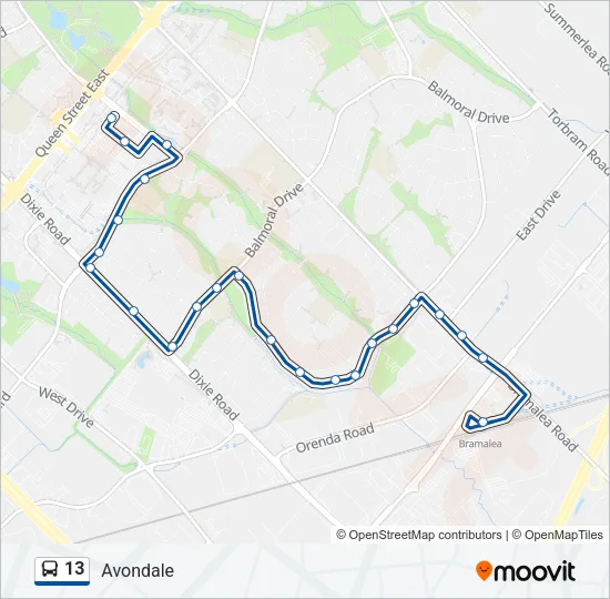 13 Bus Line Map
