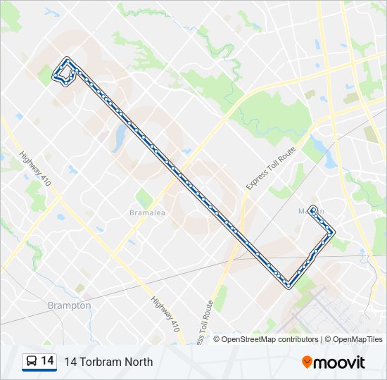 14 Bus Line Map