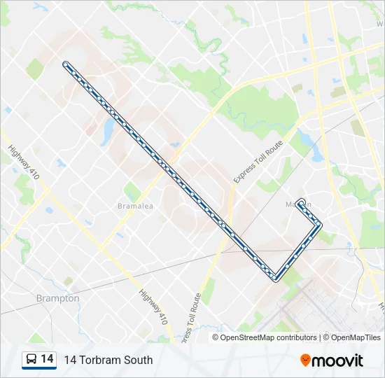 14 Bus Line Map