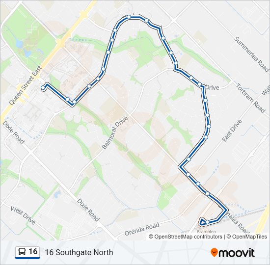 16 Bus Line Map