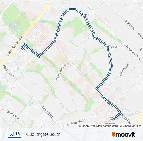 16 Bus Line Map