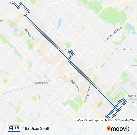 18 Bus Line Map