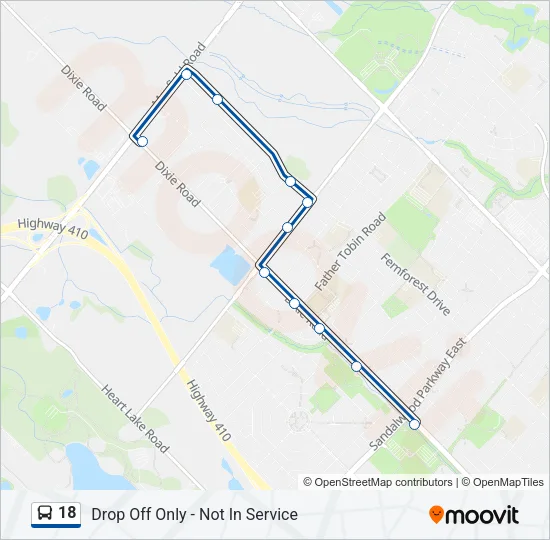 18 Bus Line Map