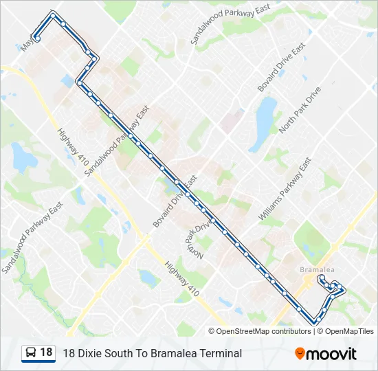 18 Bus Line Map