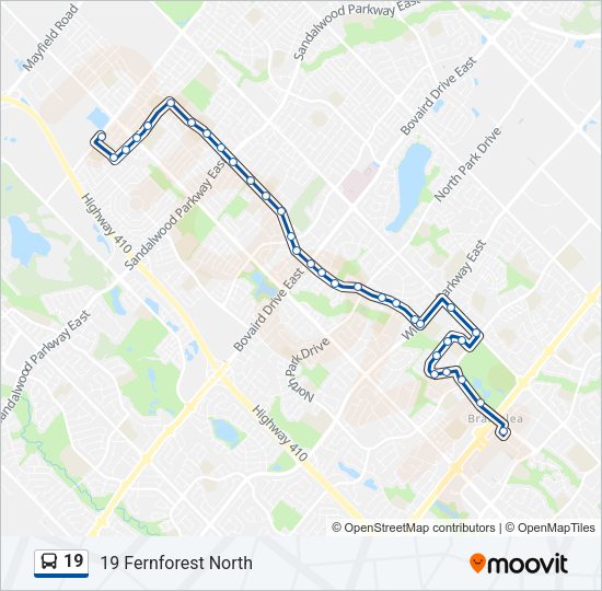 19 Bus Line Map