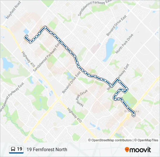 19 Bus Line Map