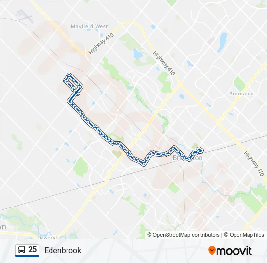 25 Bus Line Map
