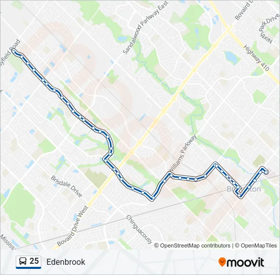 25 Bus Line Map