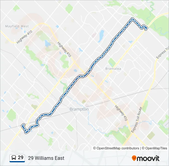 29 Bus Line Map