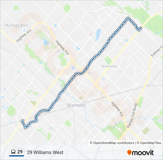 29 Bus Line Map