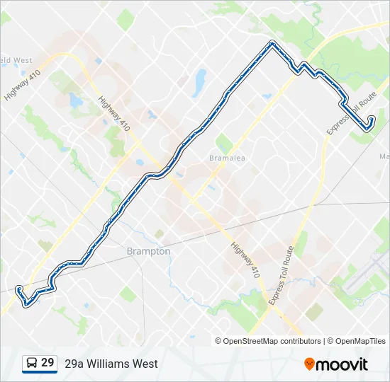 29 Bus Line Map