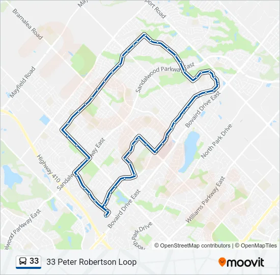33 Bus Line Map