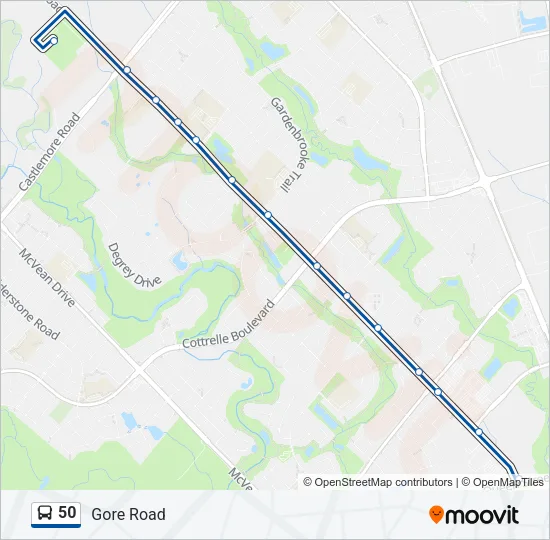 50 Bus Line Map