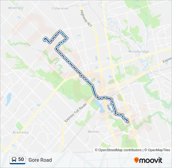 50 Bus Line Map