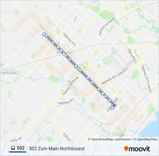 502 bus Line Map