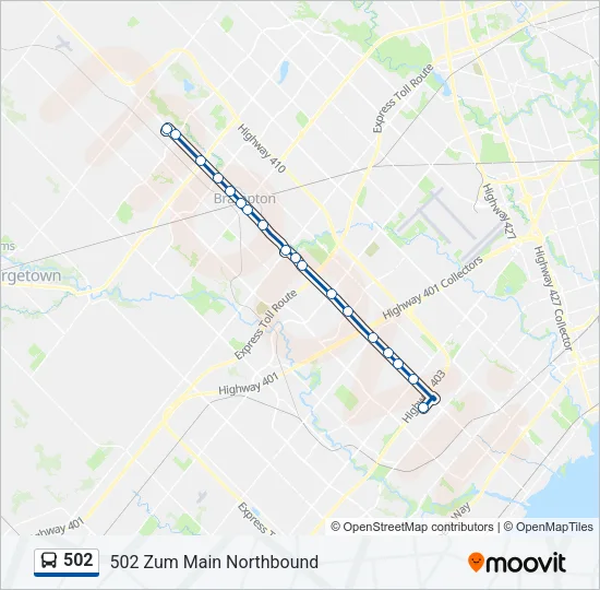 502 Bus Line Map