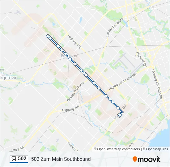 502 Bus Line Map