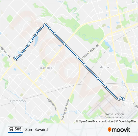 505 Bus Line Map