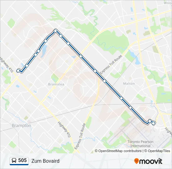 505 Bus Line Map