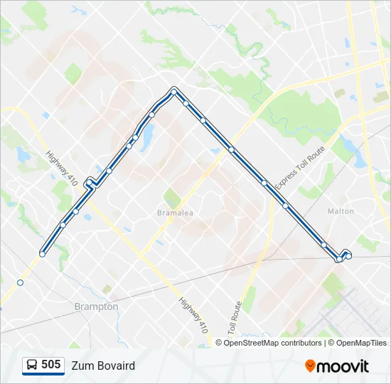 505 Bus Line Map