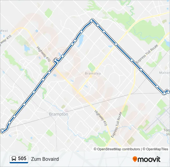 505 Bus Line Map