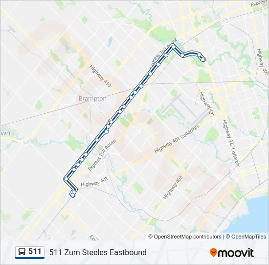 511 Bus Line Map