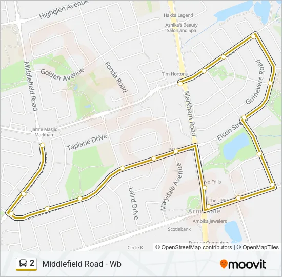 2 Bus Line Map