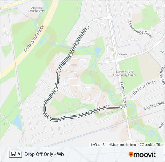 5 Bus Line Map