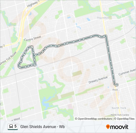 5 Bus Line Map