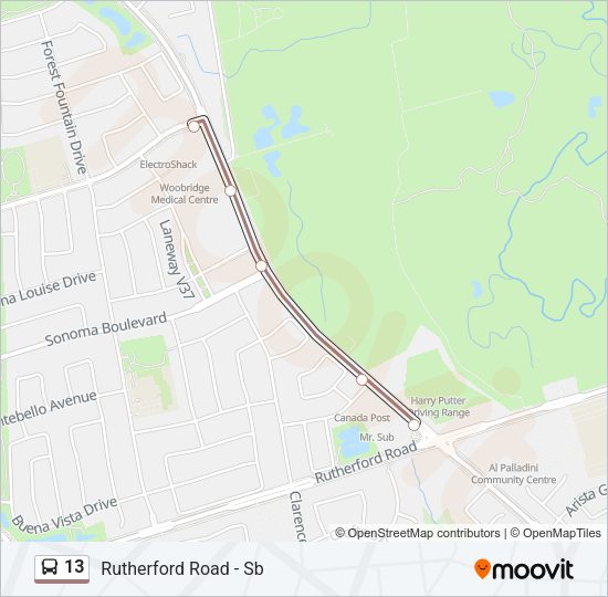 13 Bus Line Map